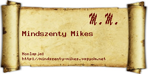 Mindszenty Mikes névjegykártya